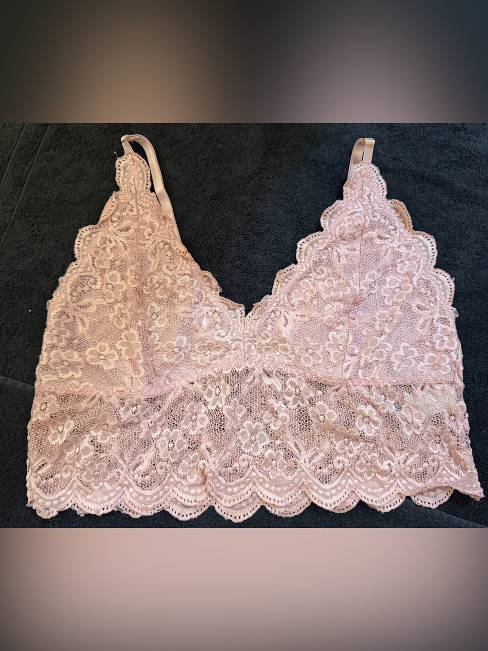 Delicate Lace Bralette in Blush Pink